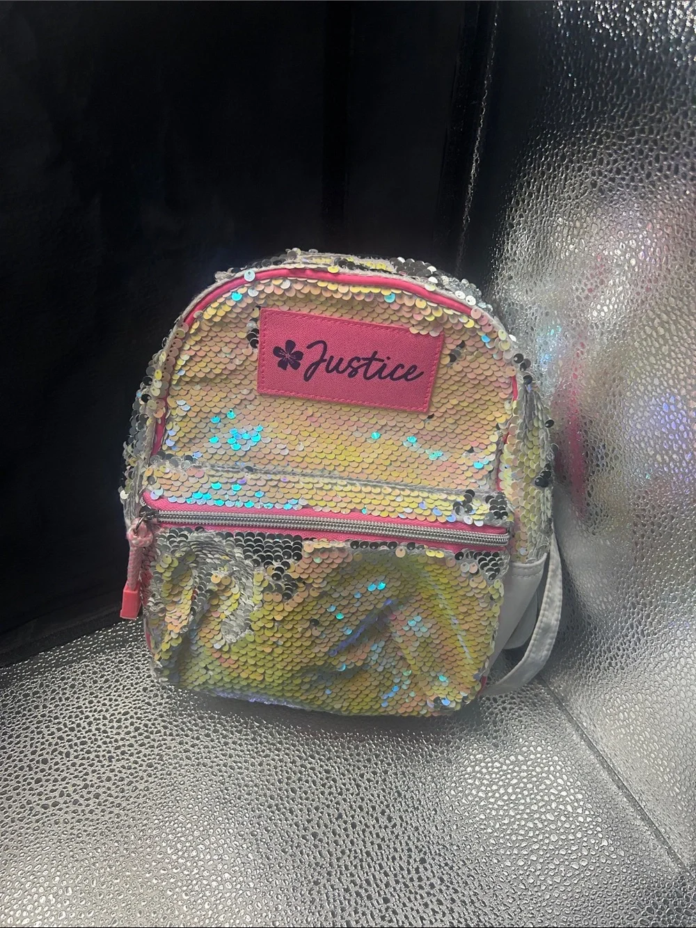 justice sequin mini backpack Cat justice